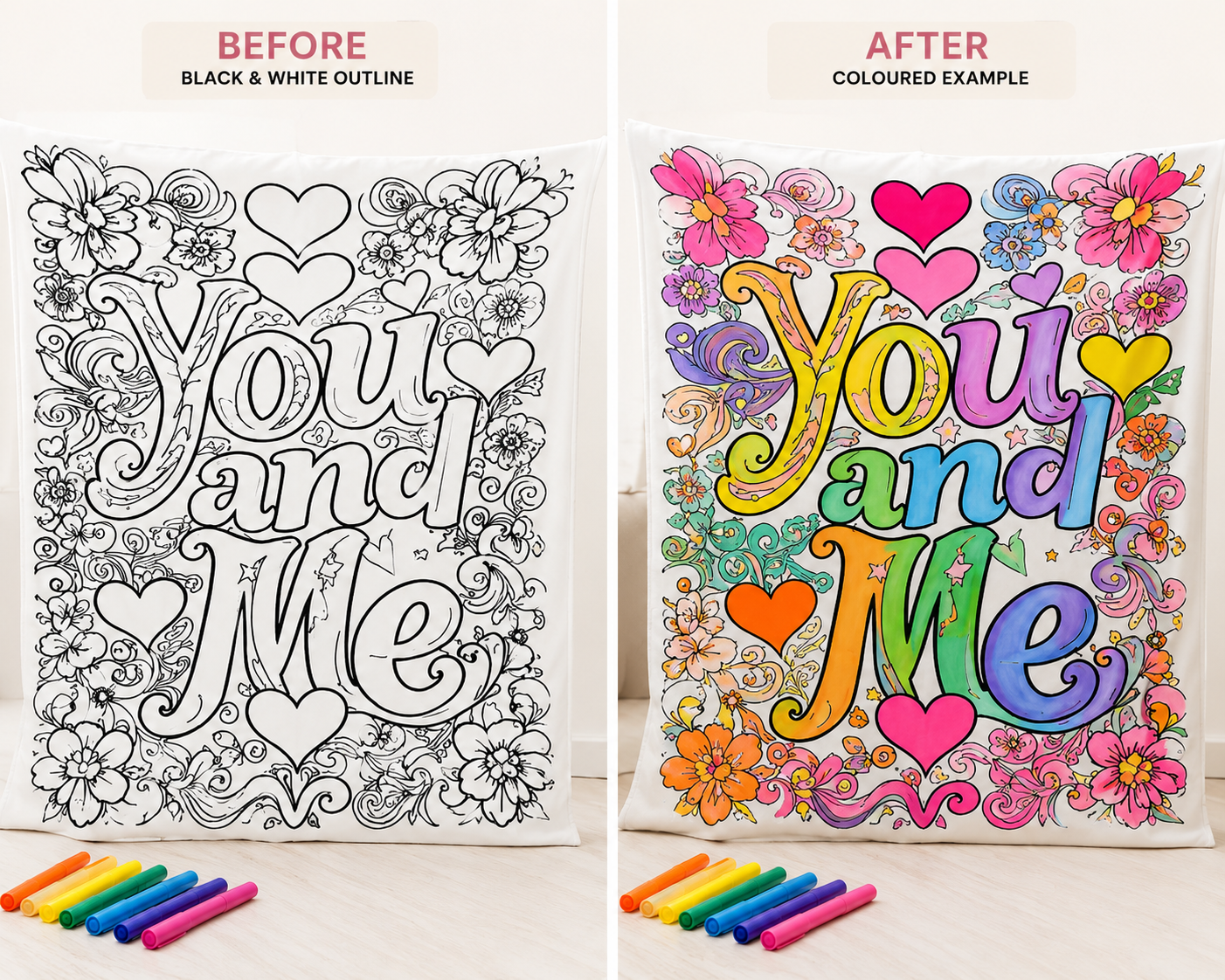 You & Me™ Reusable Colouring Blanket | Washable Family Activity Blanket