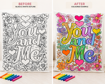 You & Me™ Reusable Colouring Blanket | Washable Family Activity Blanket